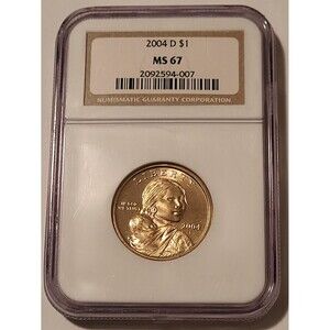 2004 D Native American Sacagawea Dollar MS67 NGC
